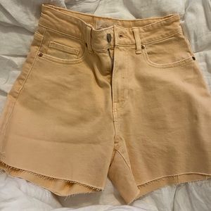 H&M pastel orange jean shorts